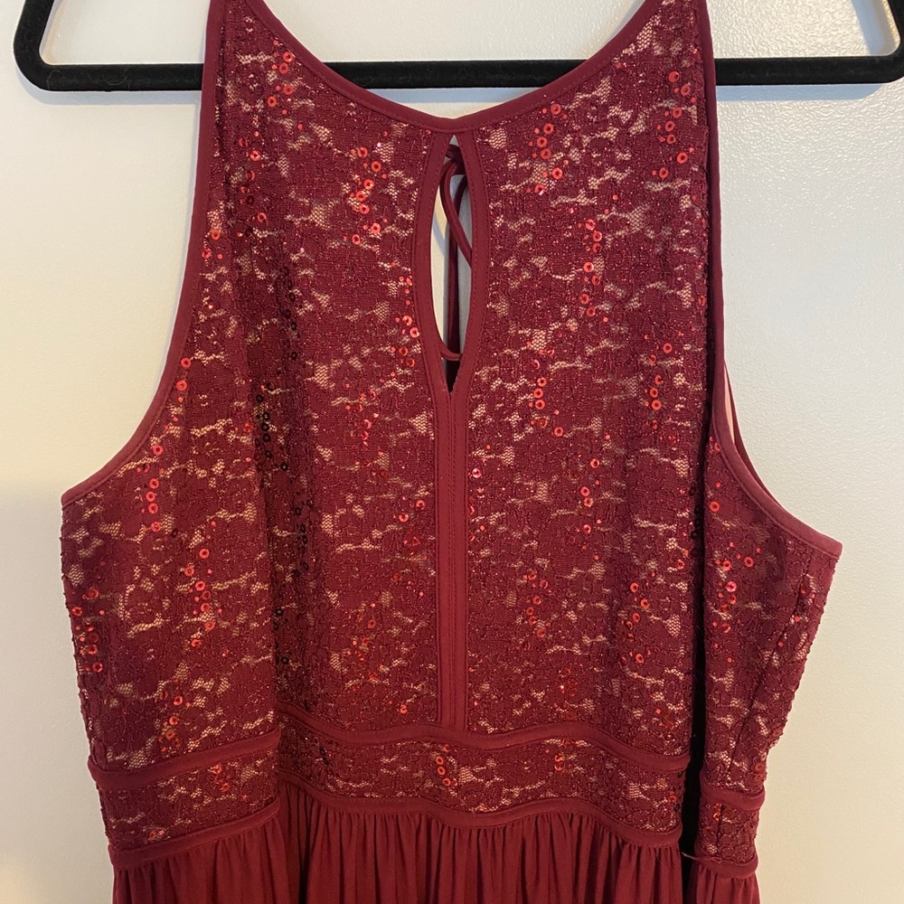 Morgan and Co Full Length Maroon Gown - Picture 2 of 9